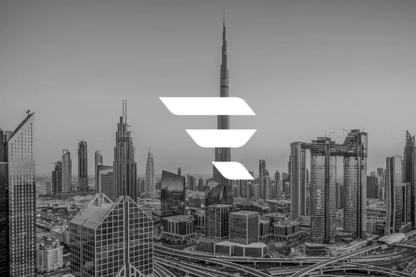 Dubai skyline with the Burj Khalifa rising above the city